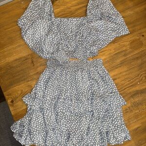 Floral two piece skirt set